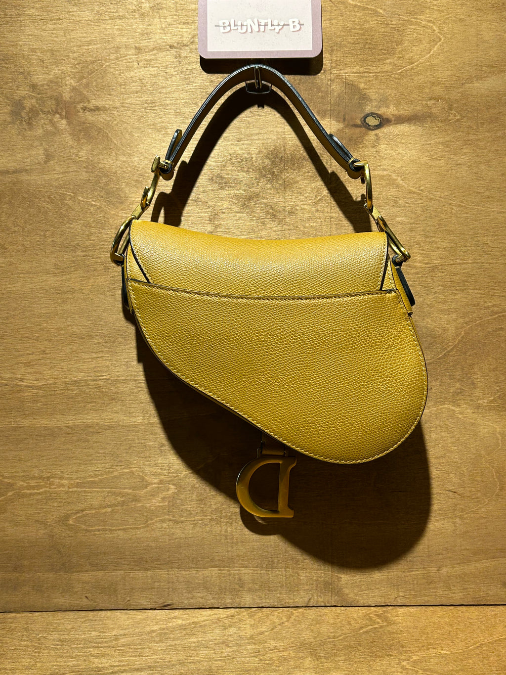 Authentic Christian Dior Saddle Bag Mini - Yellow Grain Calfskin Leather