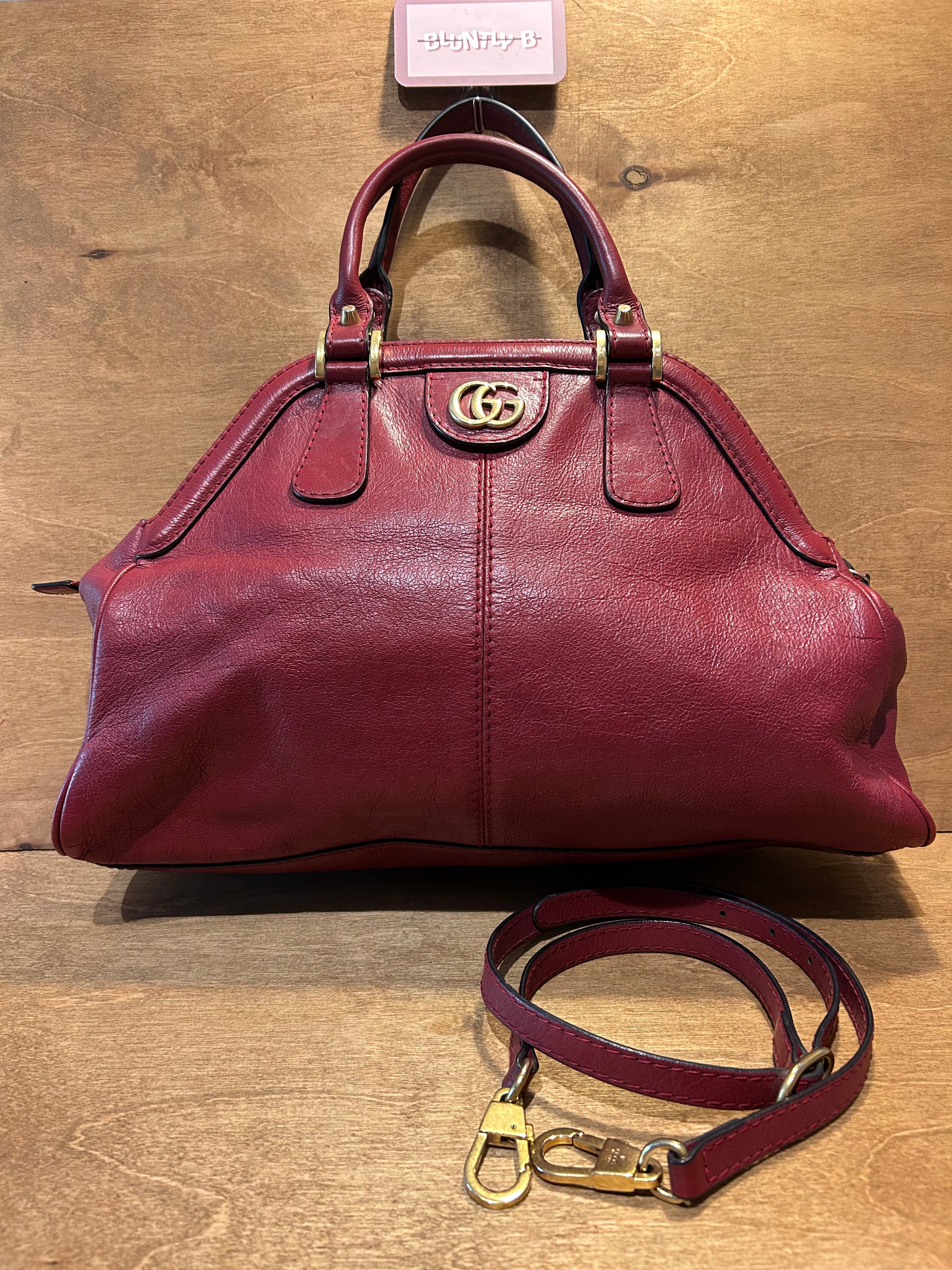 Authentic Gucci Re(Belle) Medium - Red Grain Calfskin Leather