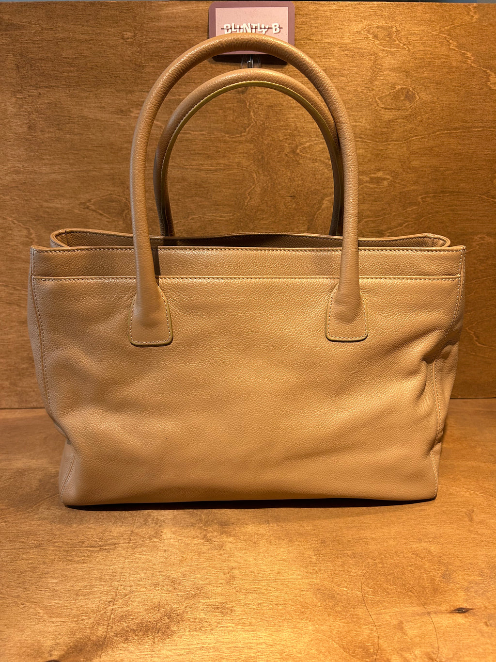 Authentic Chanel Executive Cerf Tote Bag - Tan Caviar Leather (Vintage)