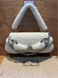Gucci Horsebit Chain Shoulder Bag - White Shearling Medium