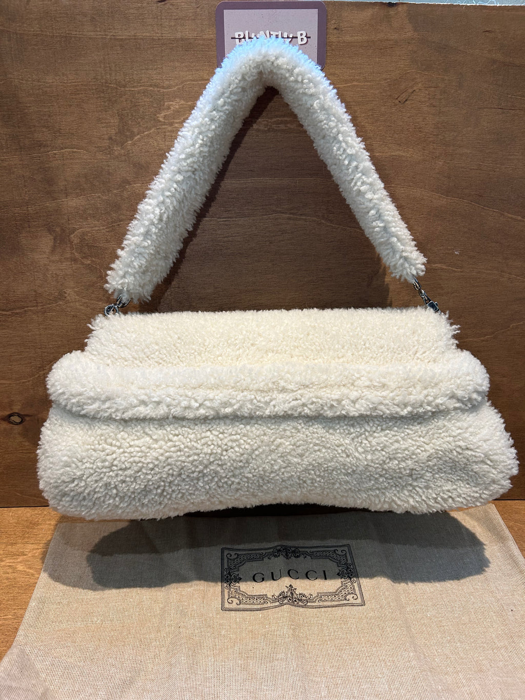 Gucci Horsebit Chain Shoulder Bag - White Shearling Medium