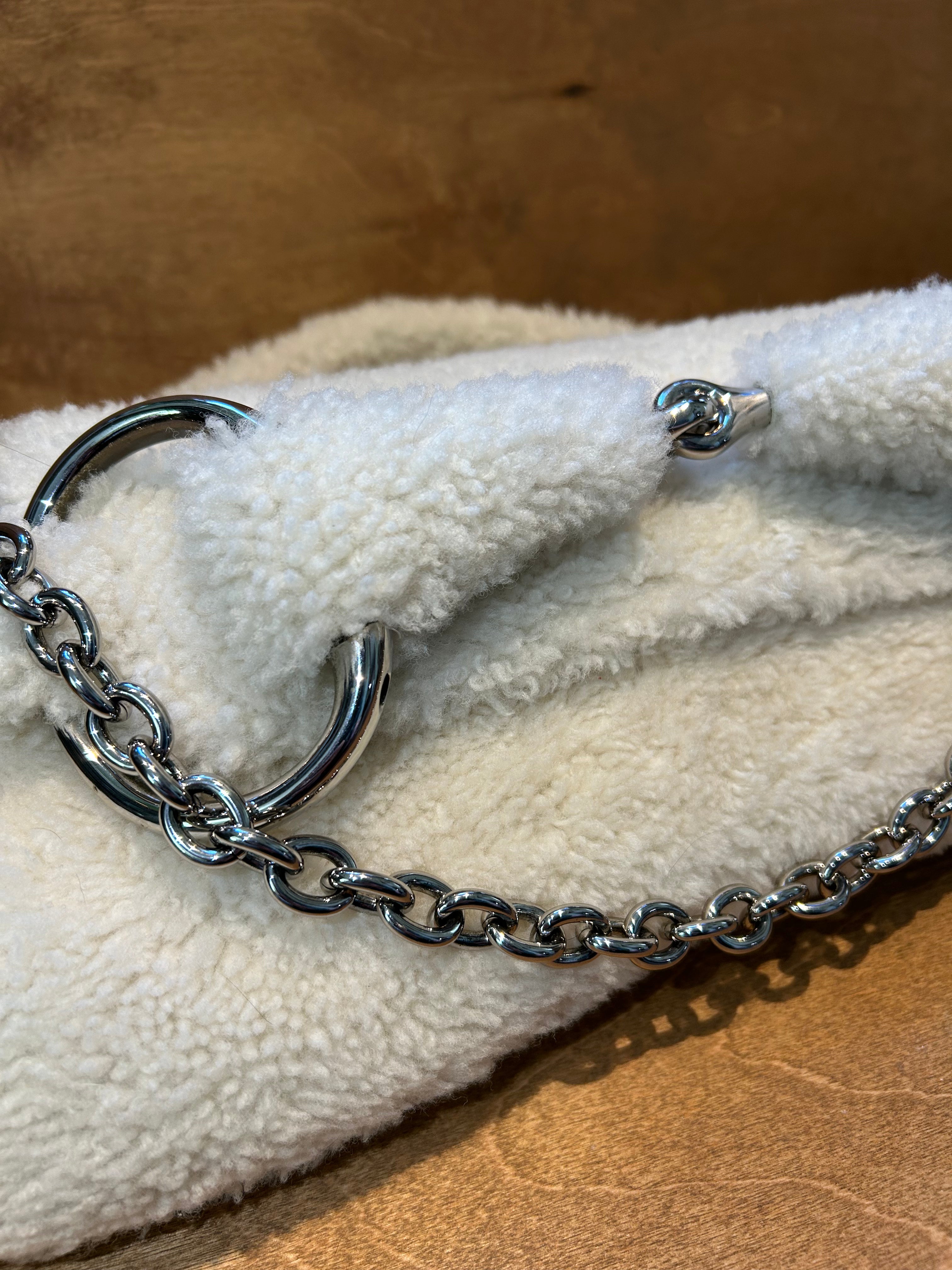 Gucci Horsebit Chain Shoulder Bag - White Shearling Medium