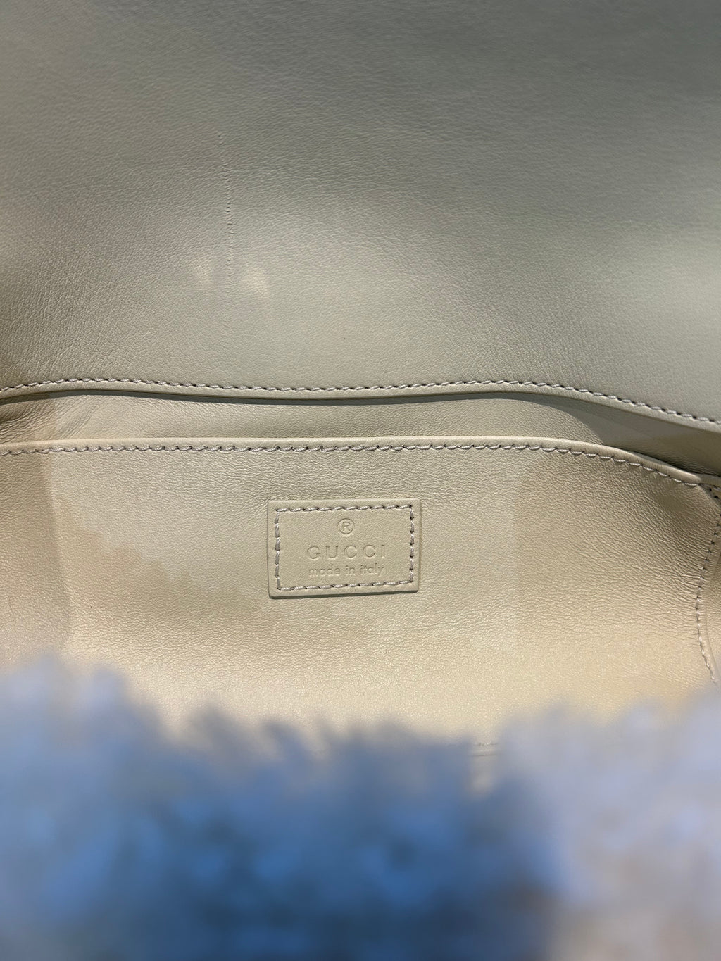 Gucci Horsebit Chain Shoulder Bag - White Shearling Medium
